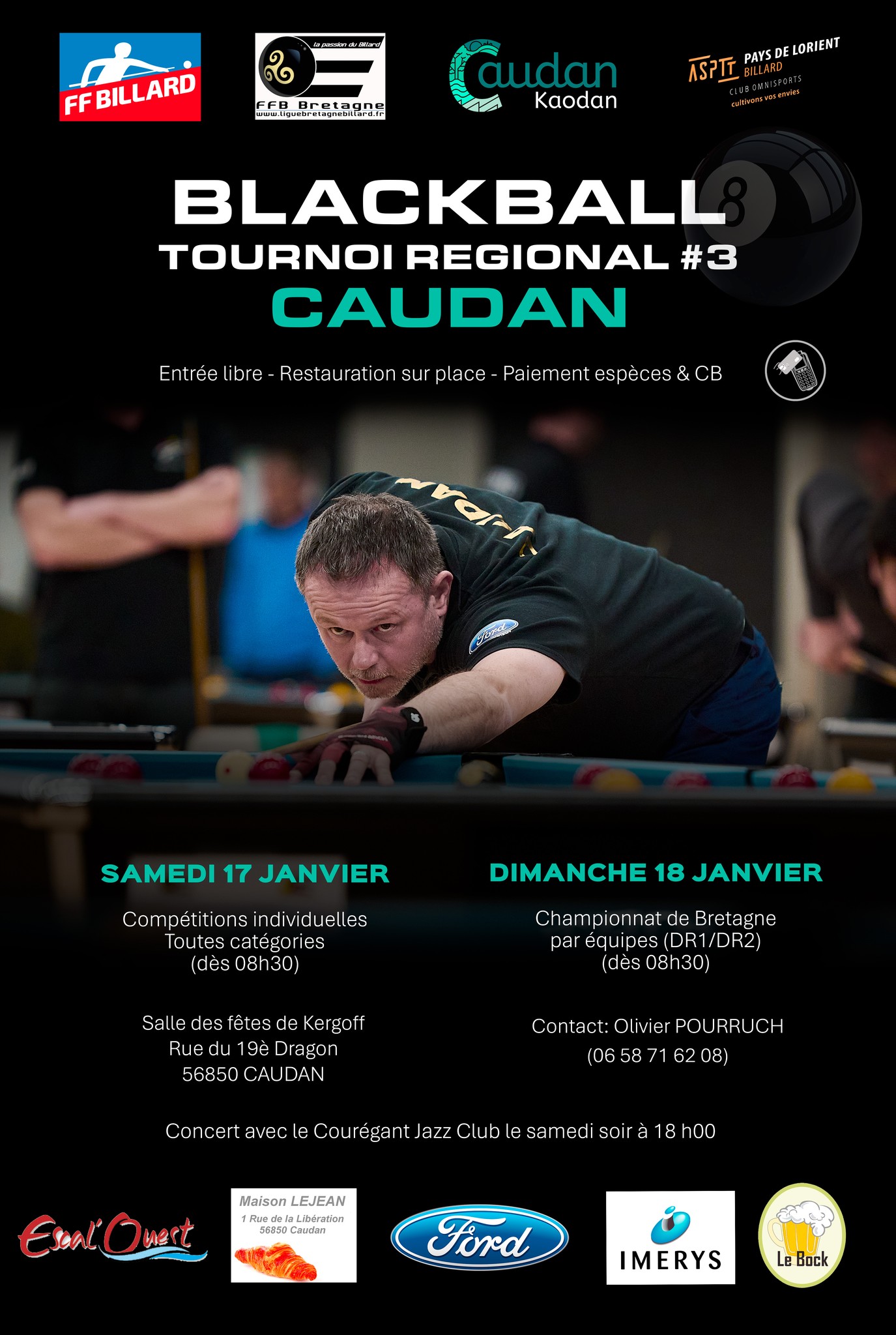 Affiche annonçant la compétition TR3 Blackball à Caudan